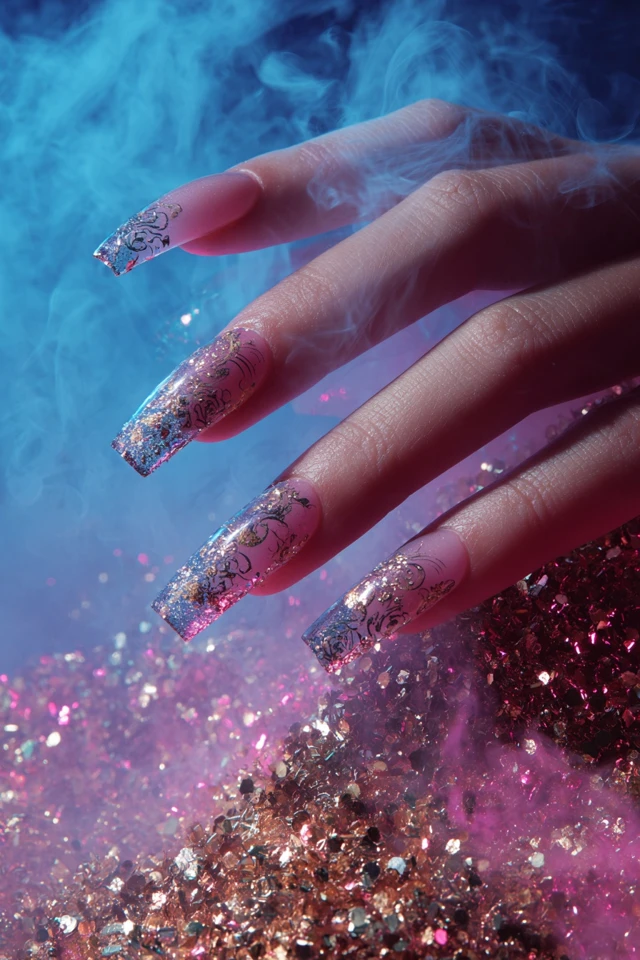 Epic Smoke Effect Design Nails
