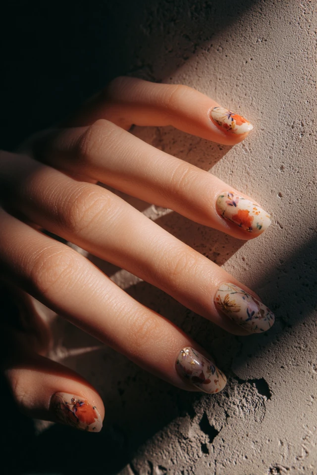 Artful Milk Bath Design Nails