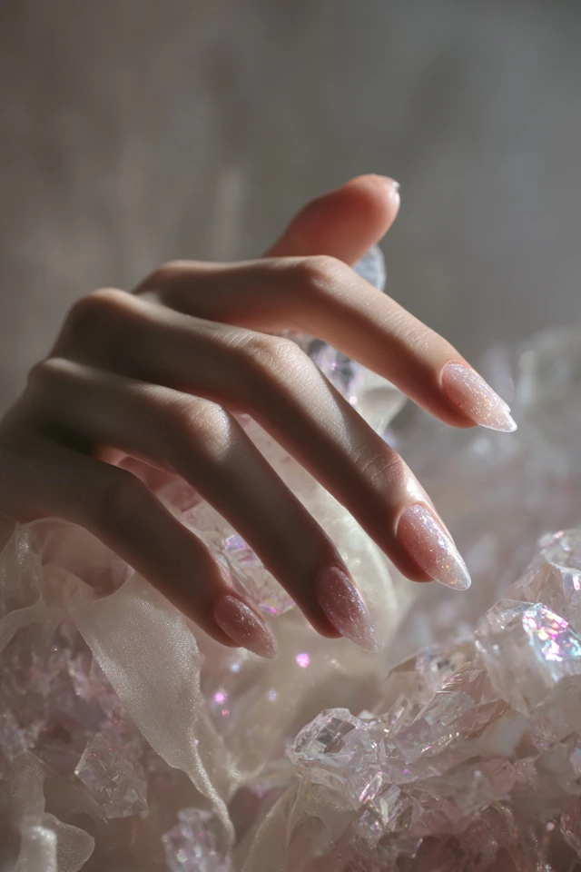 Refined Encapsulated Glitter Glam Nails