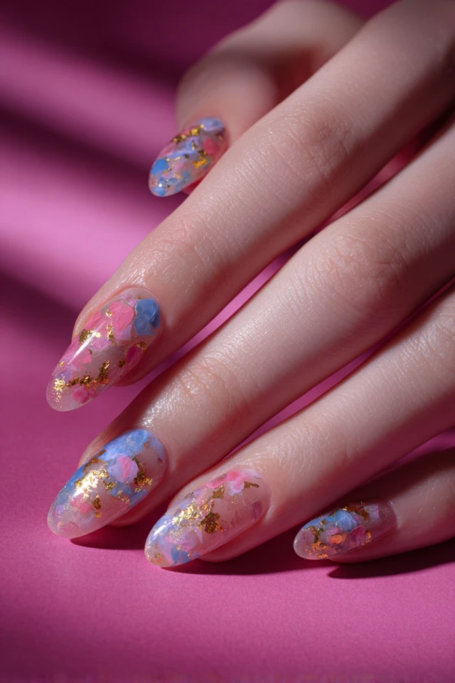 Ultra Blooming Marble Glam Nails