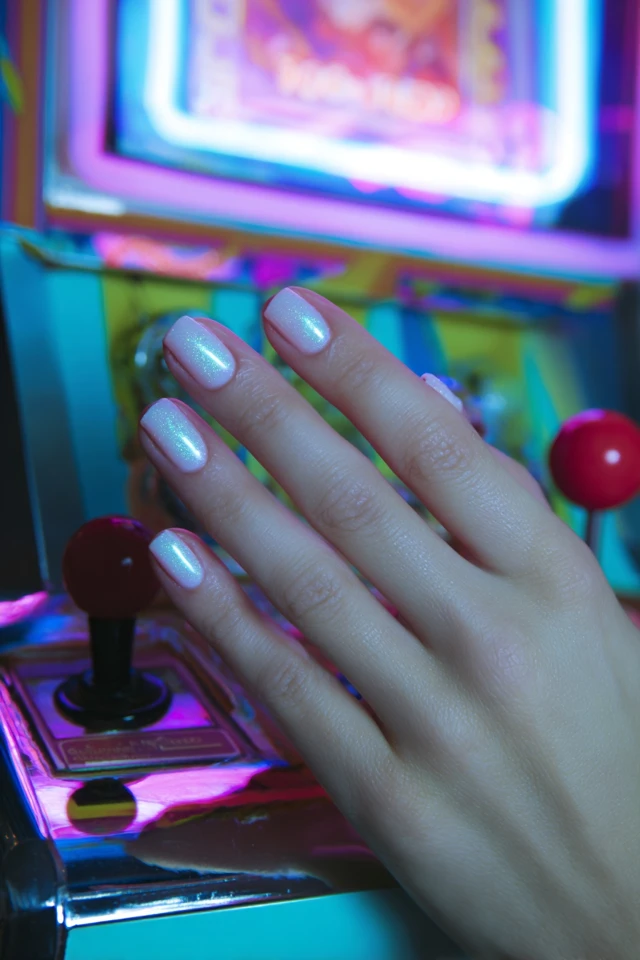 Prismatic Ice Frost Design Nails