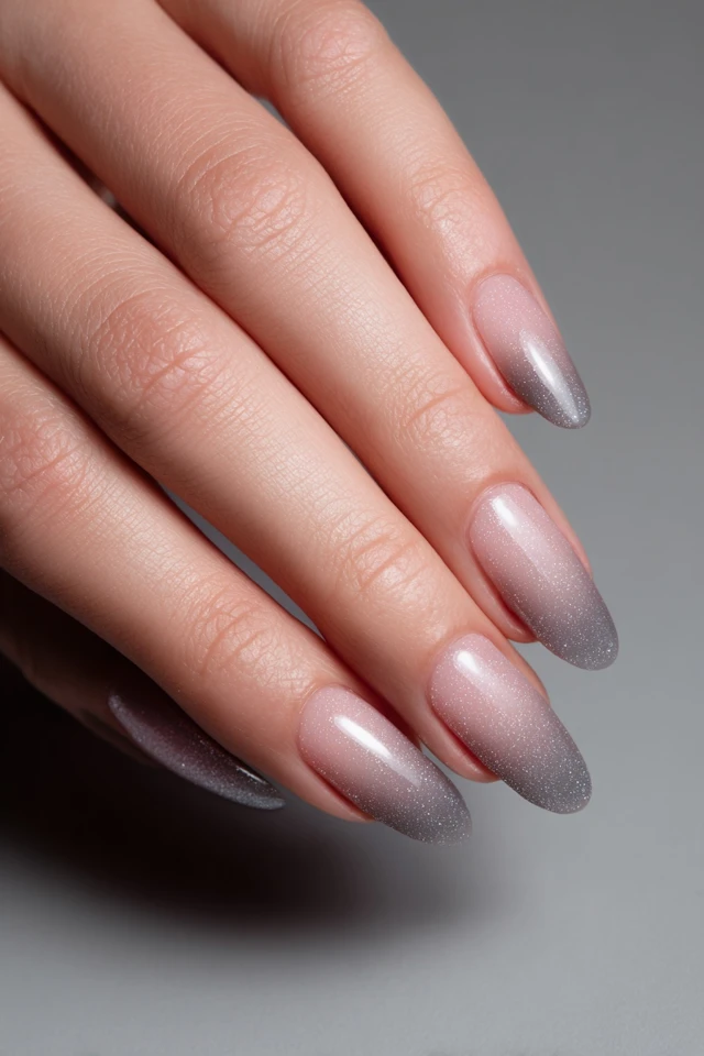Glittering Ombre Airbrush Artistry Nails