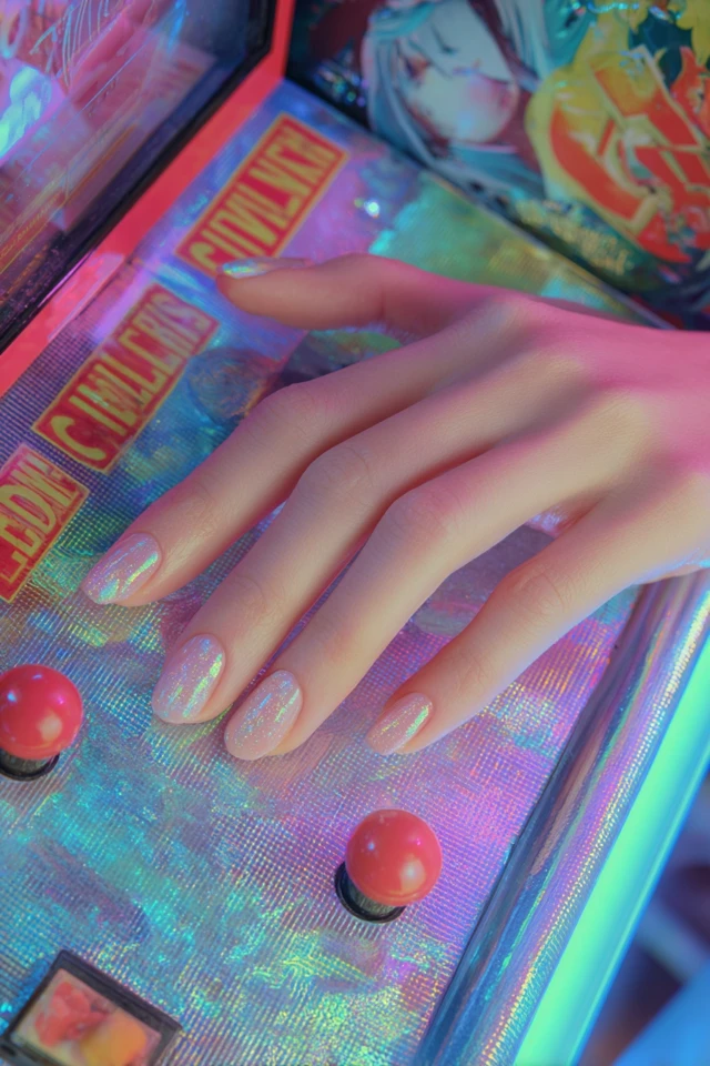 Iridescent Grunge Foil Vision Nails