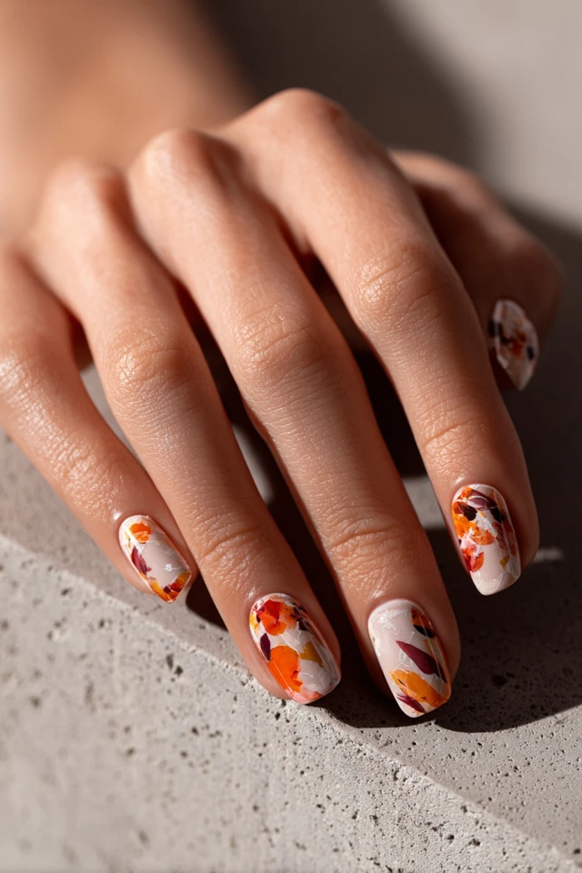 Modern Watercolor Ink Glam Nails