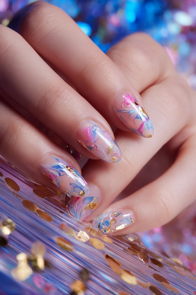 Epic Hand-Drawn Ink Glam Nails