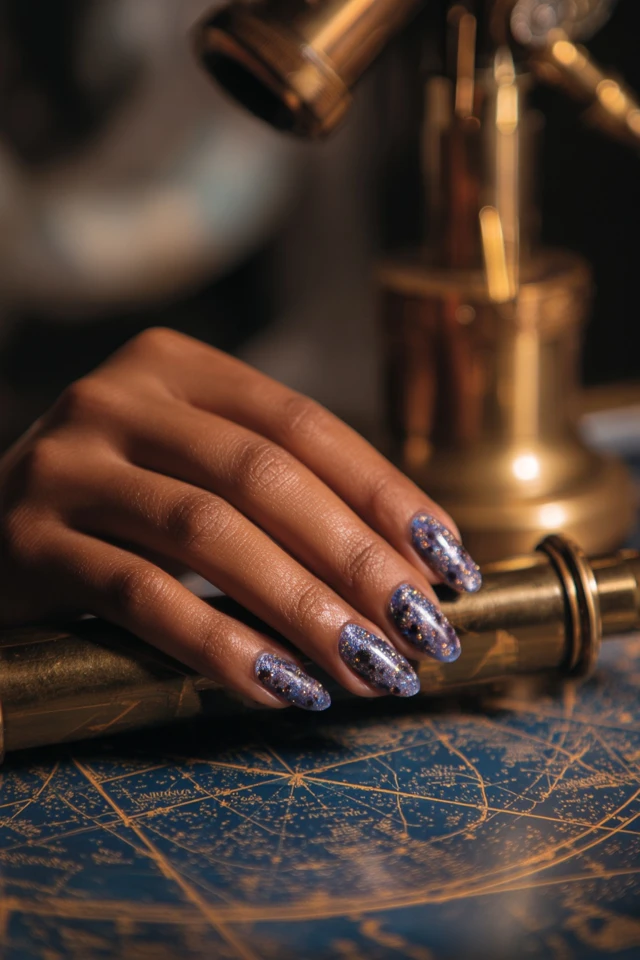 Celestial Sugar Effect Design Nails