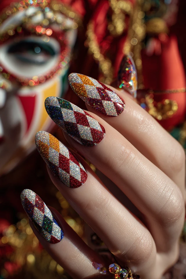 Harlequin Fun Mood Nails