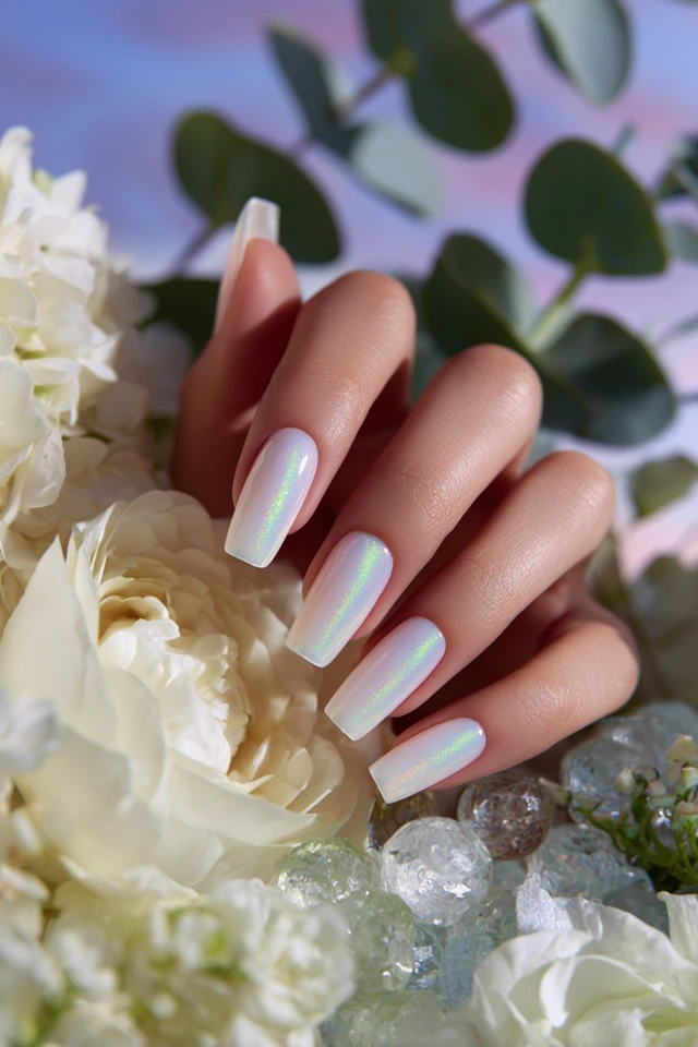 Frosted Glass Aesthetic Nails
