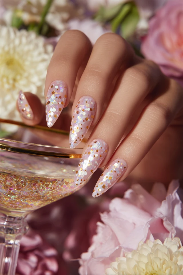 Champagne Toast Look Nails