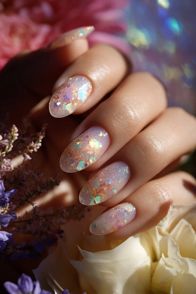 Opalescent Glow Design Nails