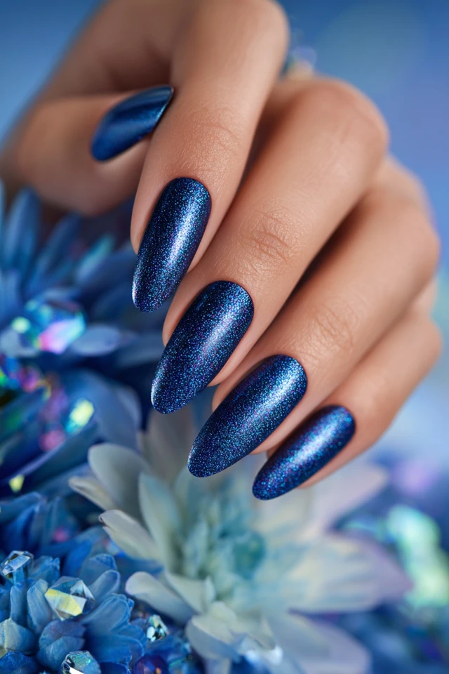 Sapphire Spark Look Nails