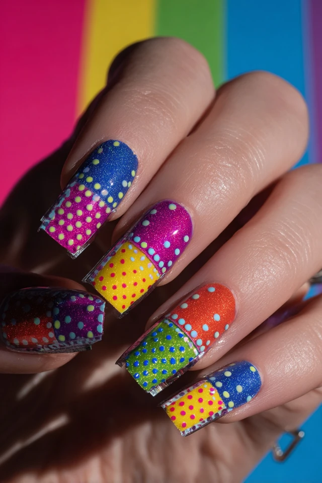 Electric Pop Palette Nails