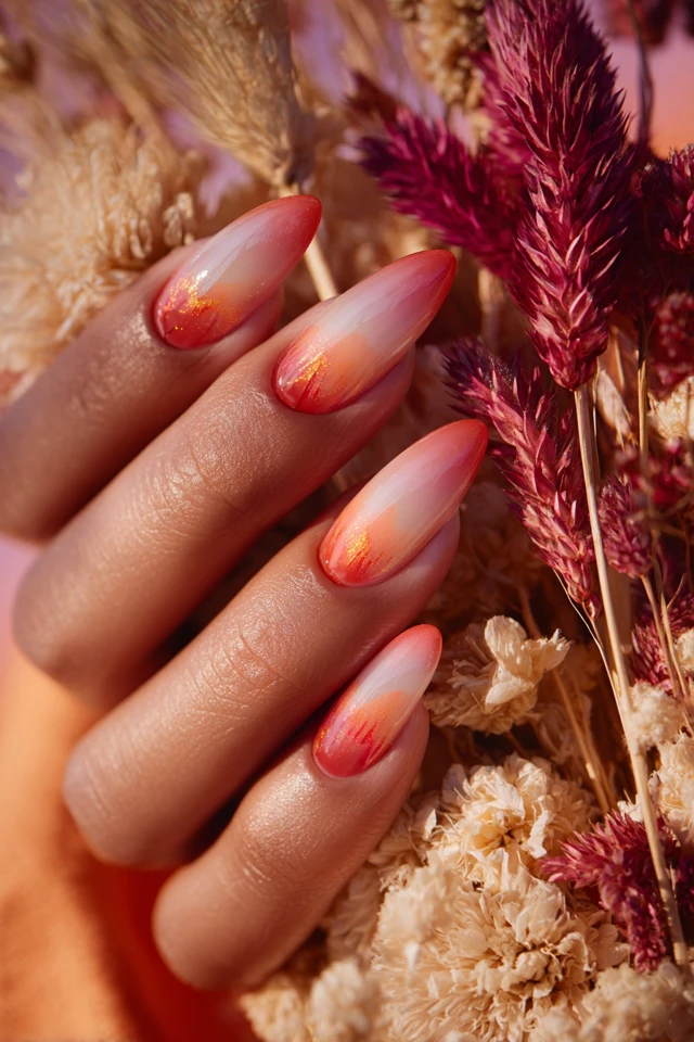 Desert Sunset Design Nails