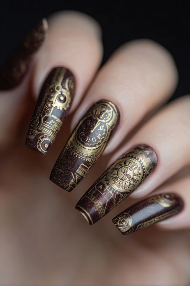 Steampunk Charm Mood Nails