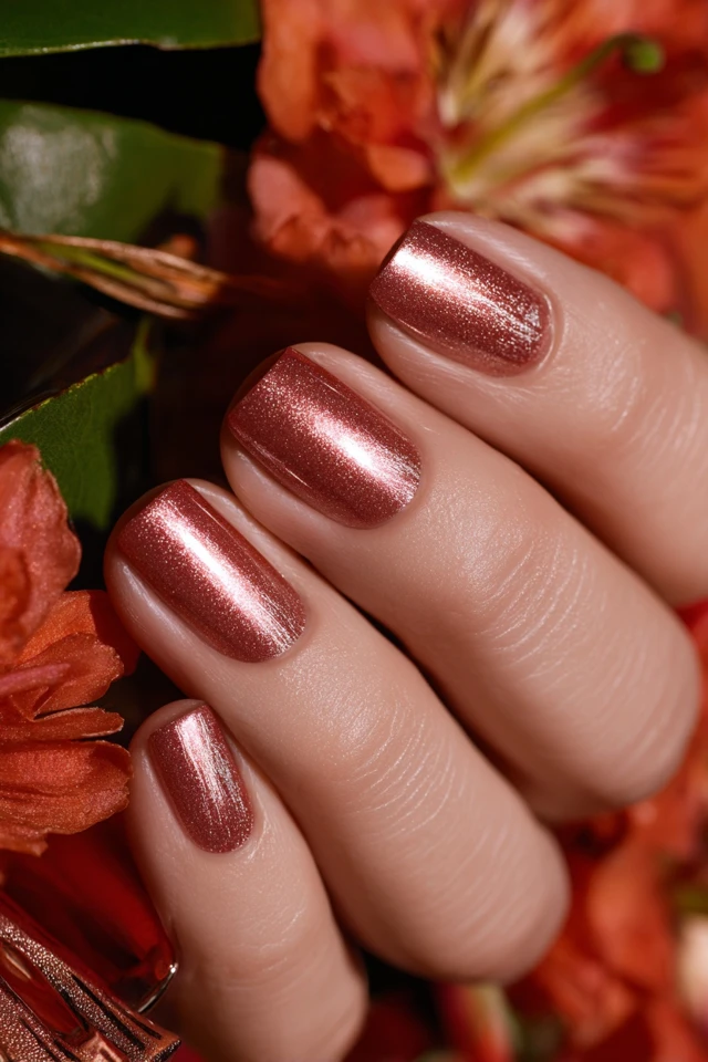 Copper Glow Design Nails