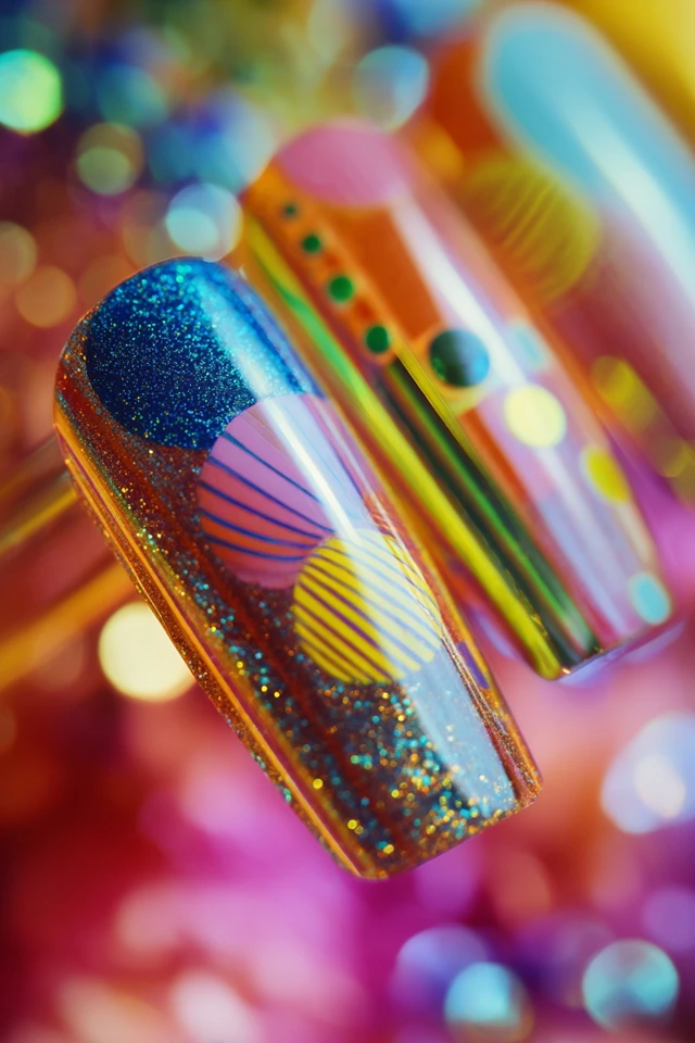 Electric Pop Look Nails
