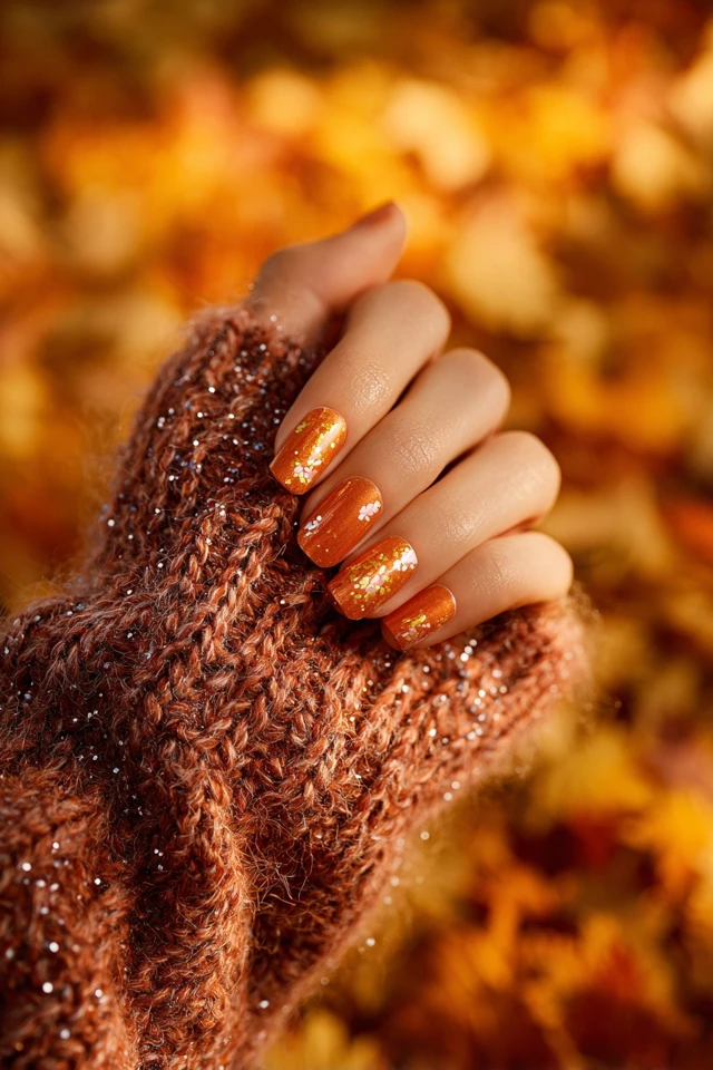 Pumpkin Autumn Vibes Nails