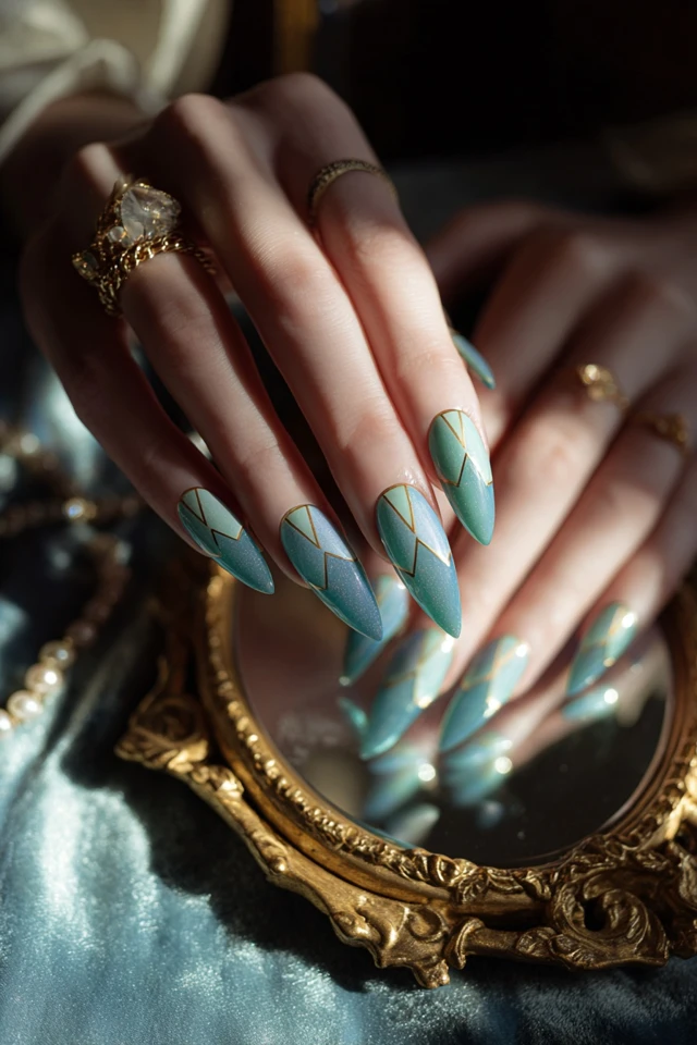 Artful Extreme Stiletto Geometry Nails
