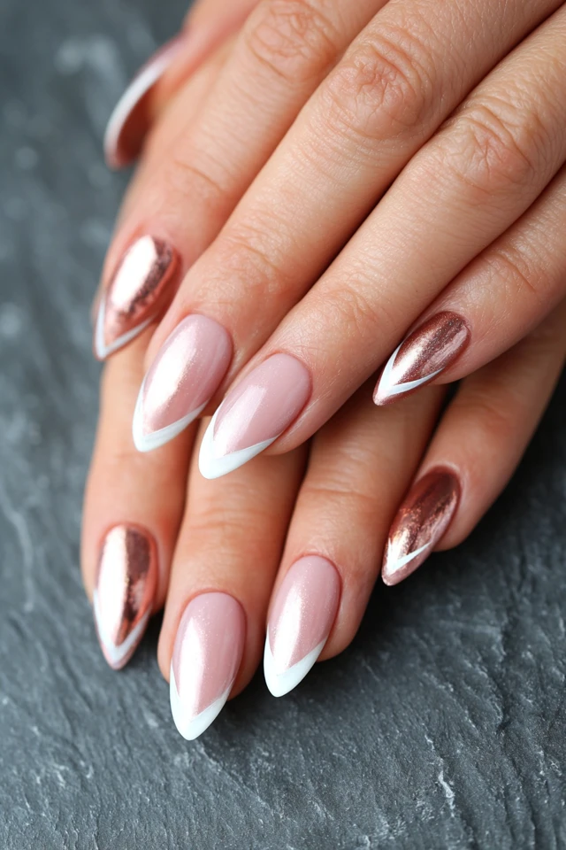Glam Arrow Split Silhouette Nails