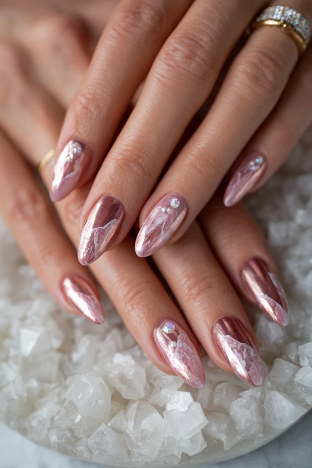 Dramatic Mountain Peak Silhouette Nails