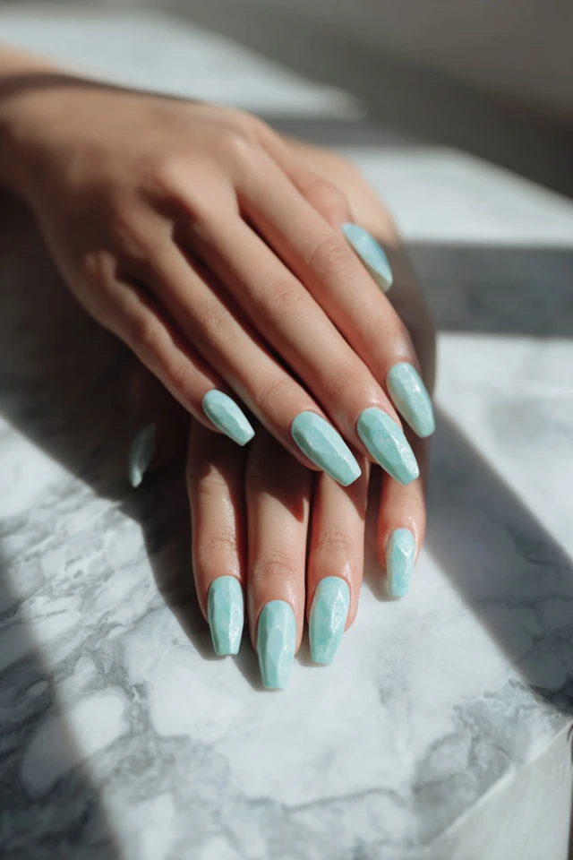 Opulent Mini Coffin Geometry Nails
