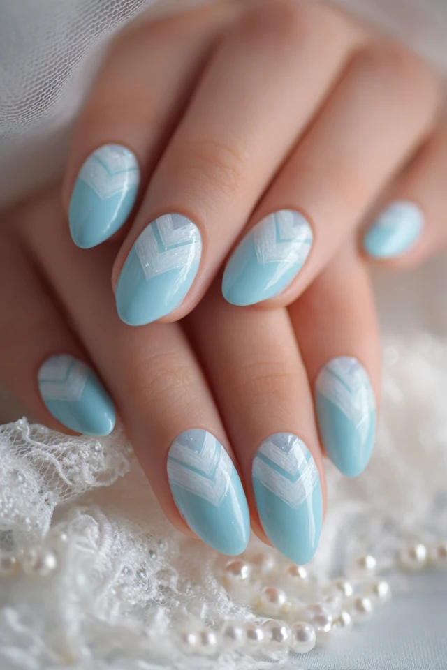 Opulent Chevron Design Nails
