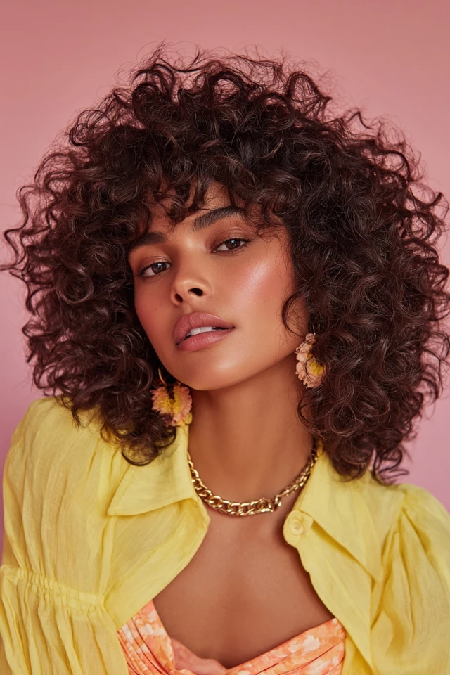 Long Curly Haircut Defined Curls