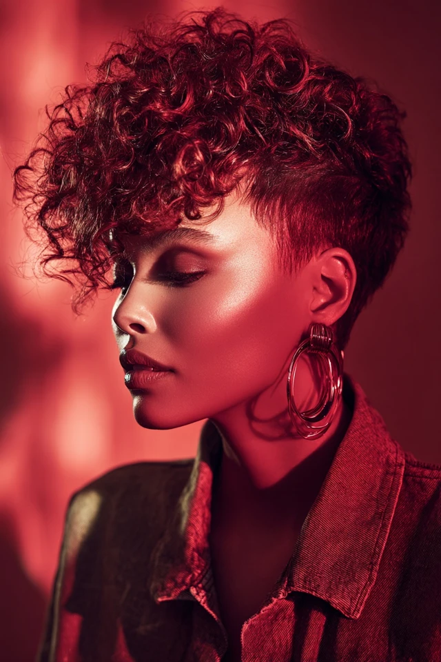 Mid-Back Curly Haircut Defined