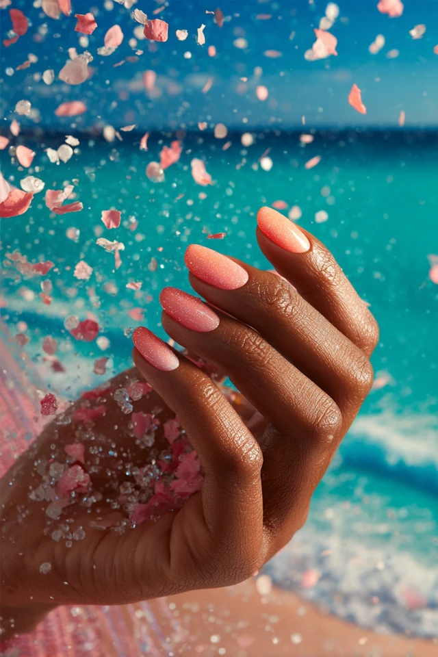 Coral Summer Vibes Nails