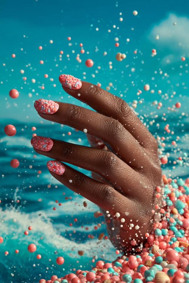 Coral Summer Charm Nails - photo 2