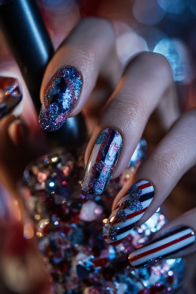 Glitter Guy Fawkes Night Mani - photo 2