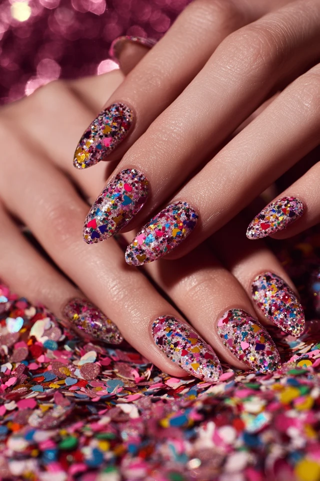 Festive Veterans Day Palette Nails