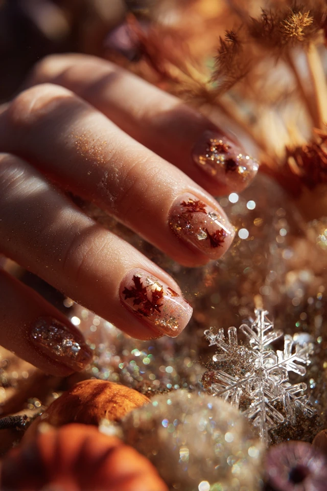 Foliage Fall Charm Nails - photo 2