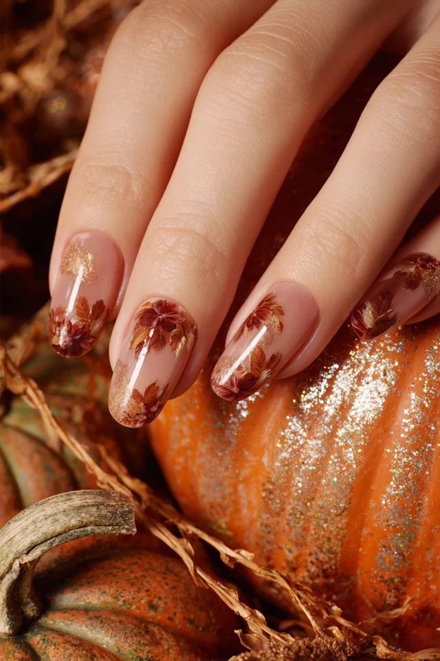 Amber Fall Elegance Nails - photo 2