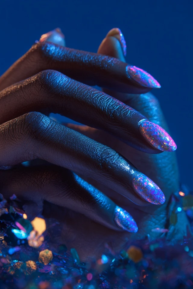 Vivid Dual-Tone Dip Glam Nails - photo 2