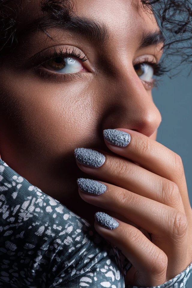 Textured Fuzzy Flocking Design Nails - photo 2