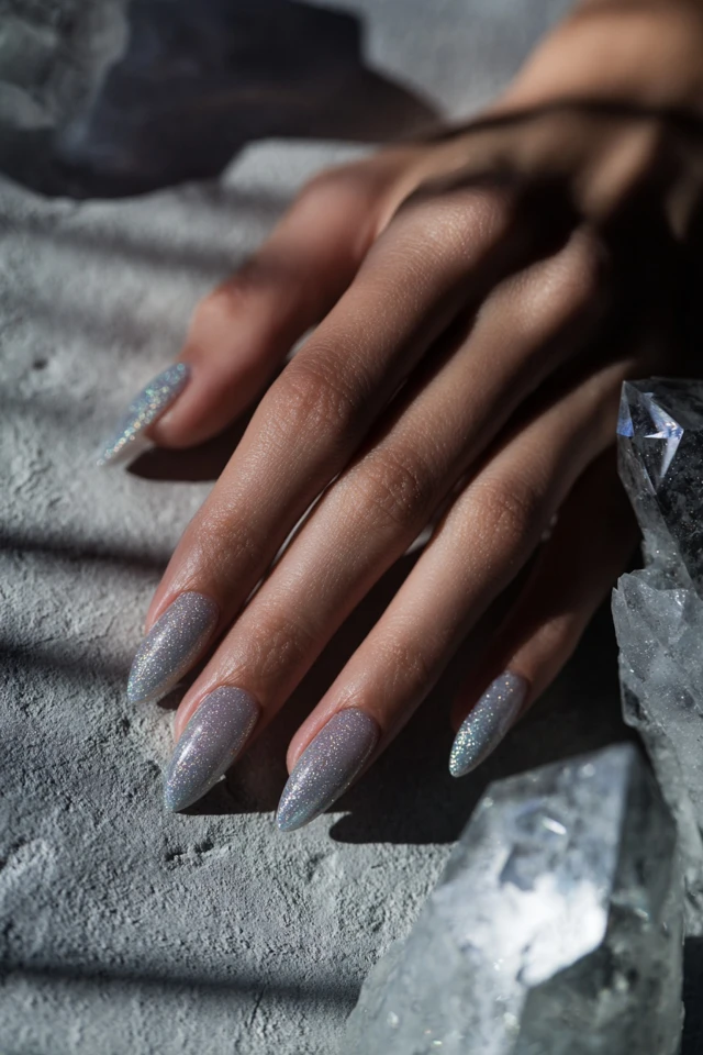 Crystal Encapsulated Glitter Design Nails - photo 2