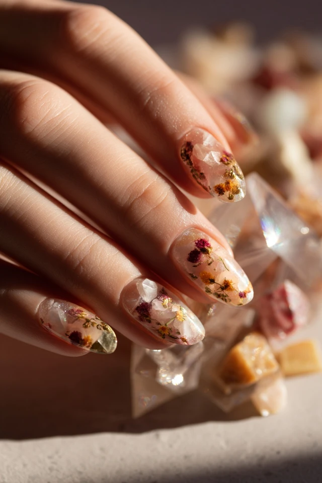 Artful Milk Bath Design Nails
