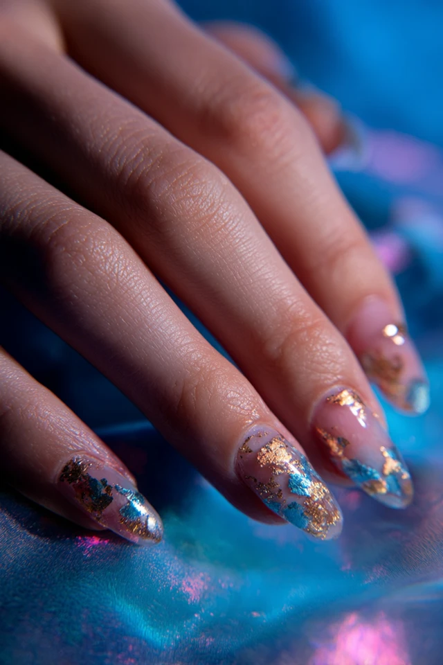 Dreamy Grunge Foil Design Nails - photo 2