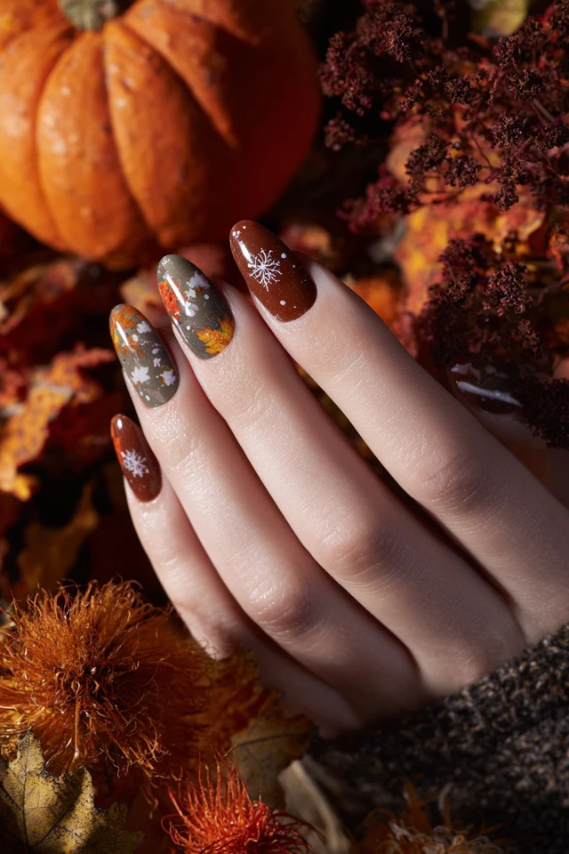 Foliage Fall Symphony Nails - photo 2