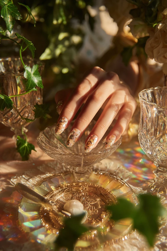 Opulent Sequin Cluster Glam Nails
