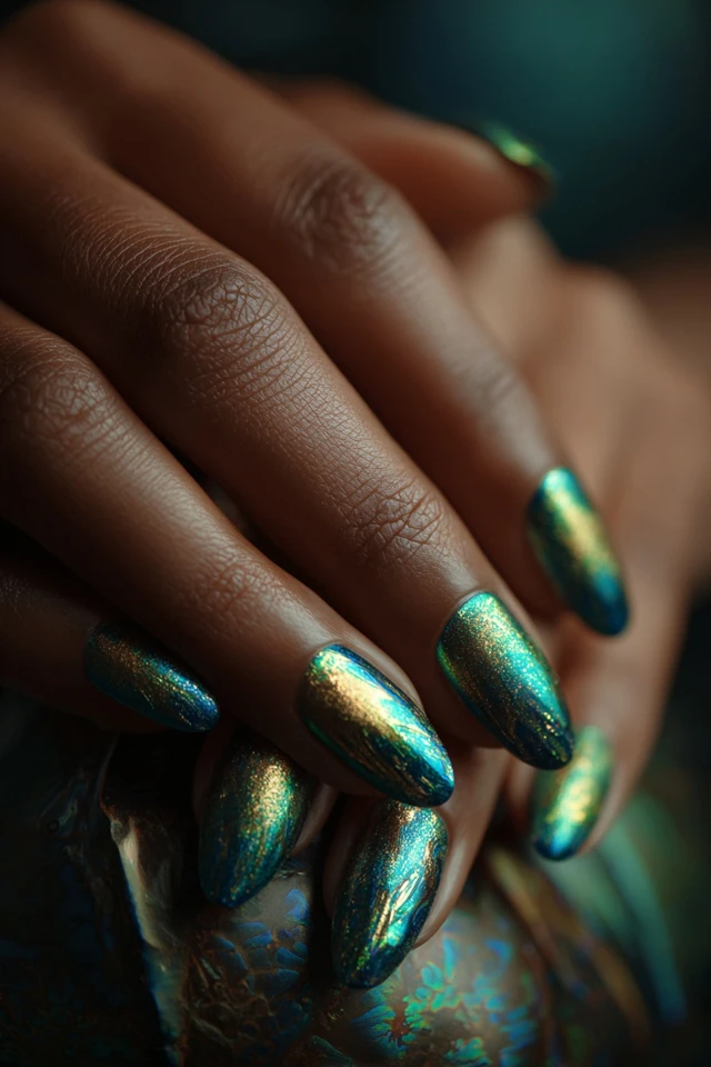 Magnetic Gold Leaf Foil Nails - photo 2