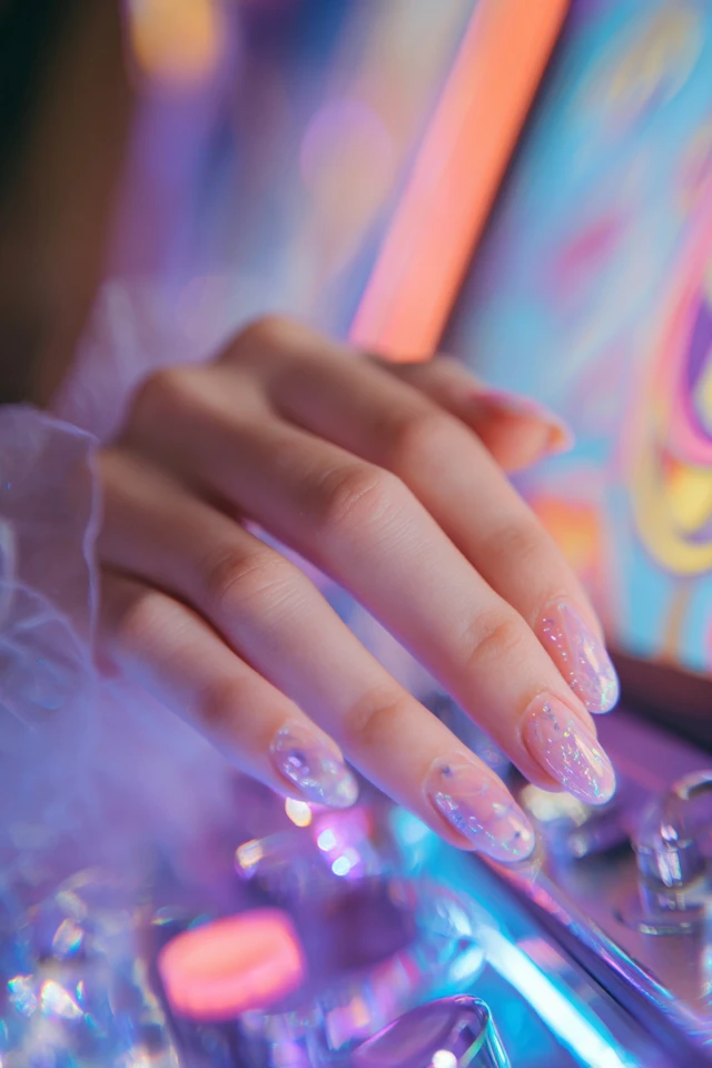 Iridescent Grunge Foil Vision Nails - photo 2
