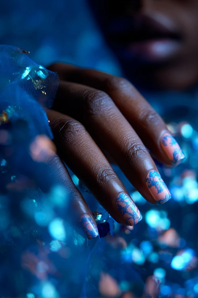 Epic Hand-Drawn Ink Glam Nails - photo 2
