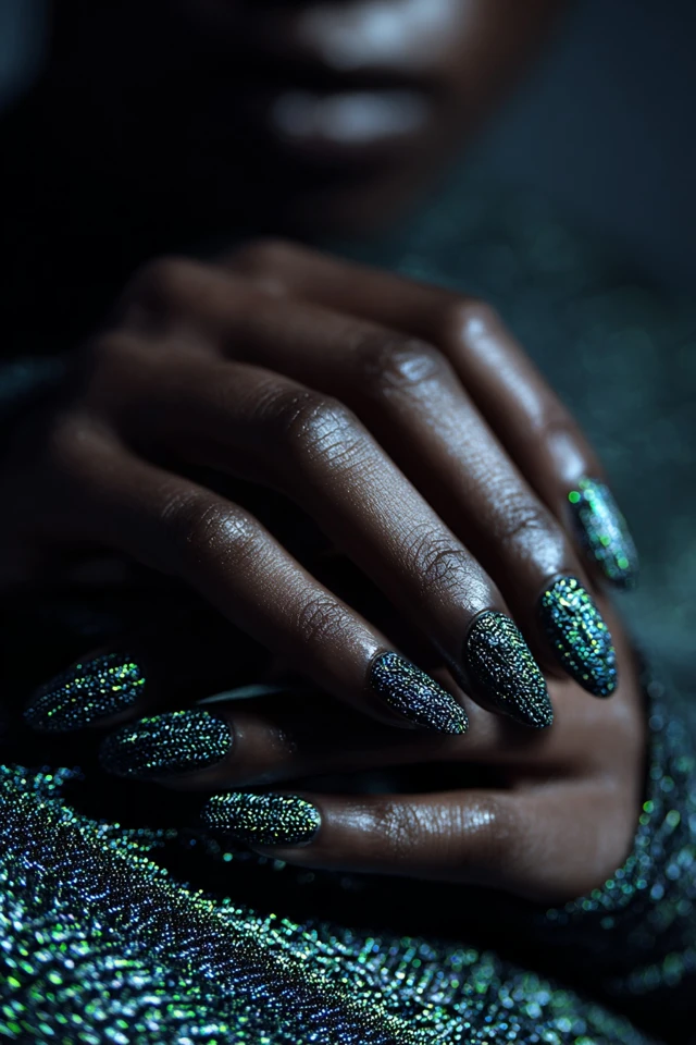 Magnetic Sweater Texture Glam Nails - photo 2