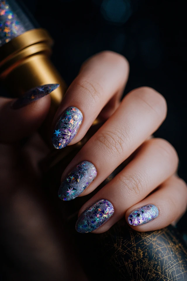 Celestial Rainbow Holo Film Vision Nails - photo 2