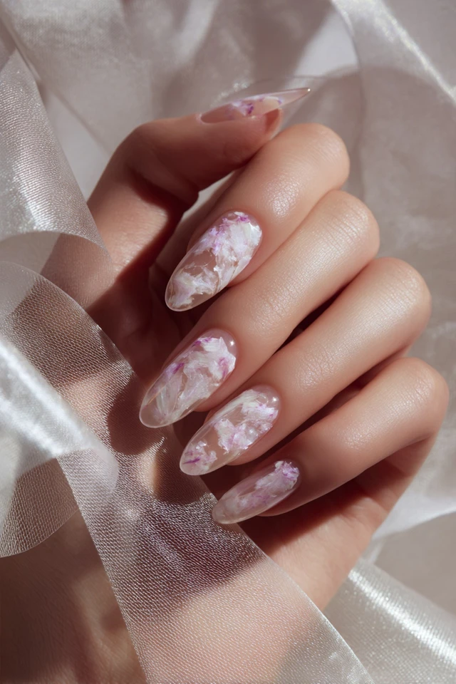 Refined Blooming Marble Design Nails - photo 2