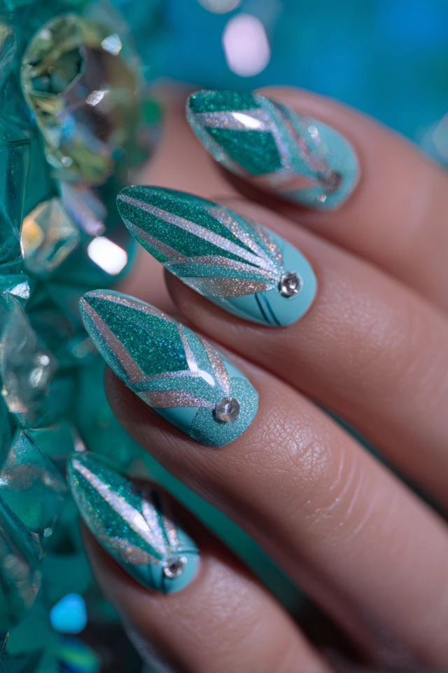 Retro Futurism Mood Nails