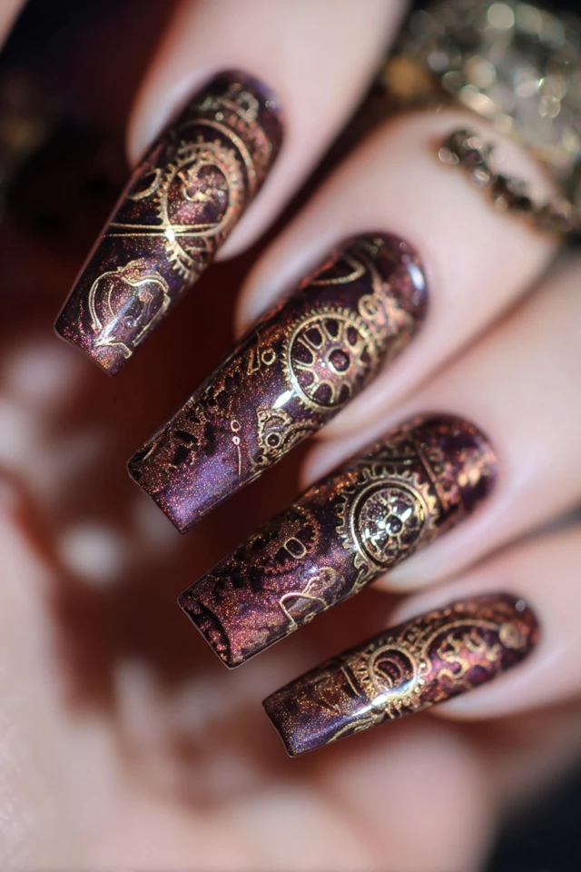 Steampunk Charm Mood Nails - photo 2
