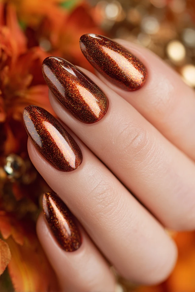 Copper Glow Design Nails - photo 2